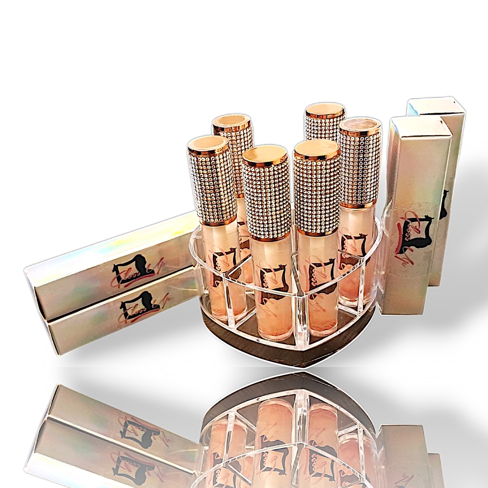 Rose Gold and Silver Rhinestone Lipstick Set